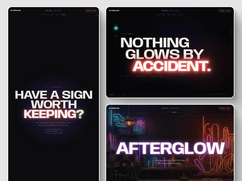 Prévia do template Afterglow — Scroll-Story Studio
