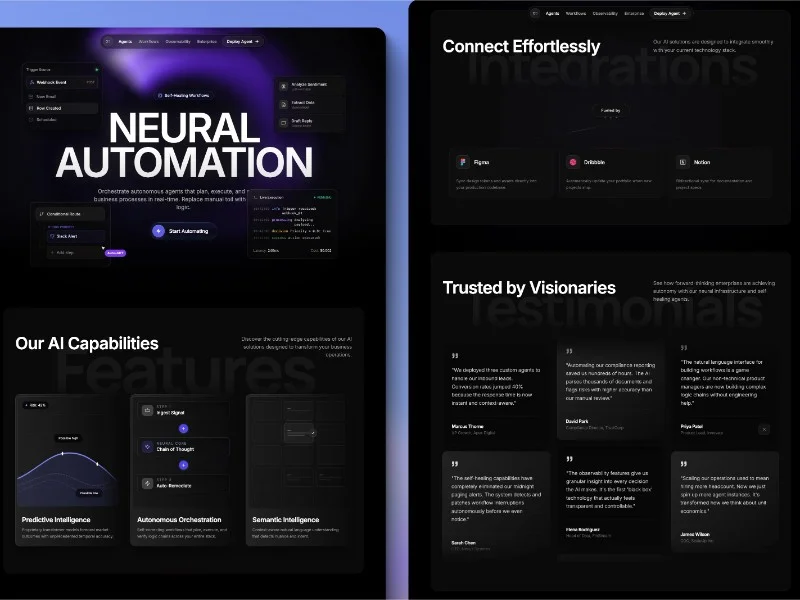 Prévia do template AI Automation Platform Landing Page Template