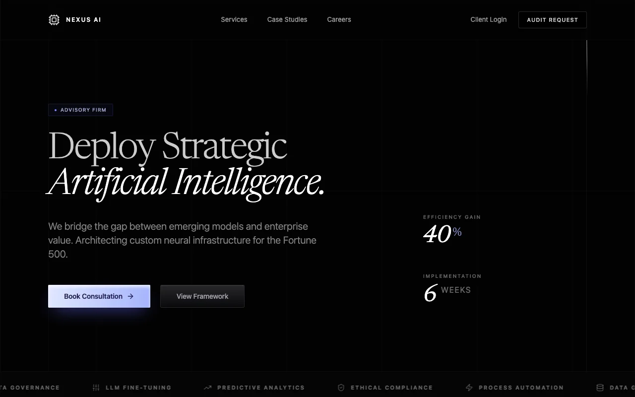 Prévia do template Nexus AI Consulting
