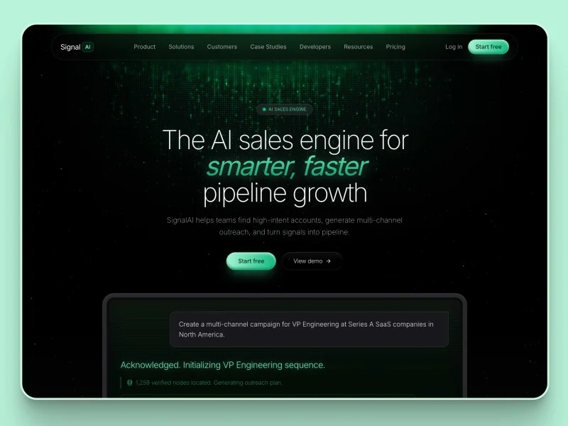 Prévia do template AI Sales Infrastructure
