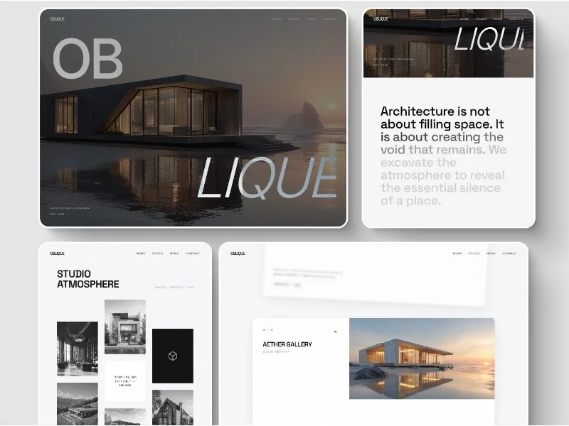 Prévia do template Architecture Studio, modelo de site para arquiteto