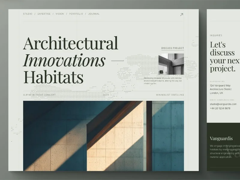 Prévia do template Architecture Studio, modelo de site para arquiteto