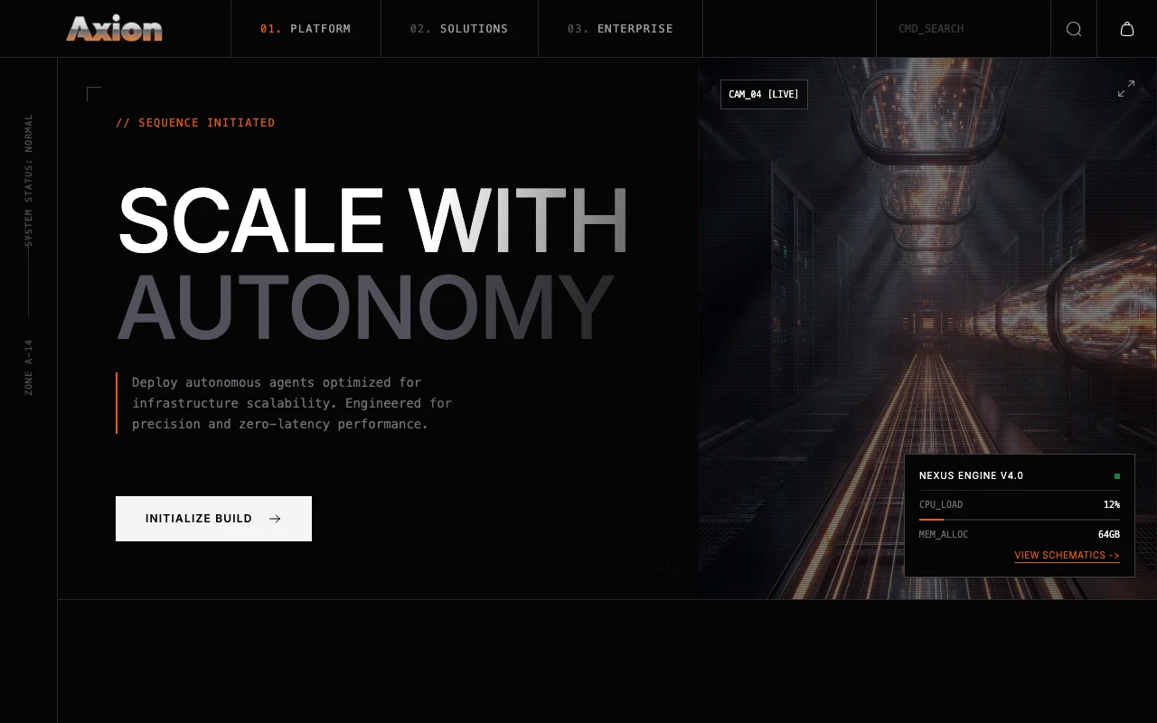 Prévia do template Autonomous AI Infrastructure SaaS