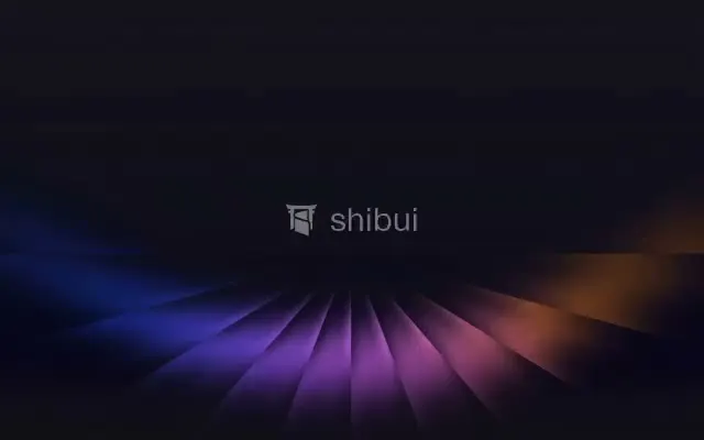 Feixes de luz coloridos em tons de azul, roxo e laranja se expandem em um fundo escuro.