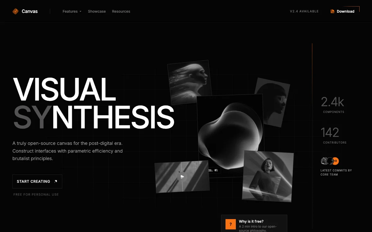 Prévia do template Canvas Visual Synthesis