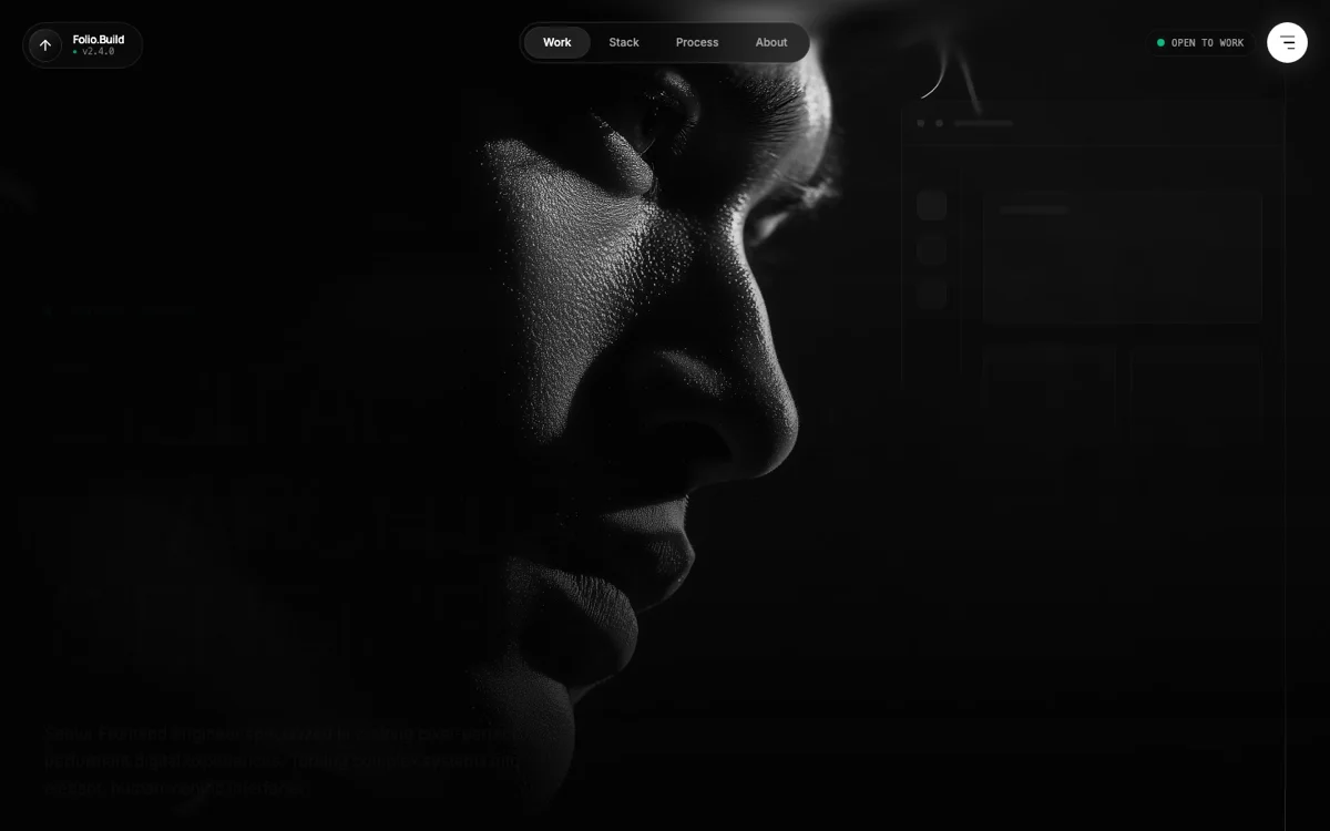 Prévia do template Frontend Engineer Portfolio