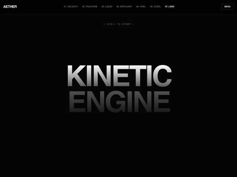 Prévia do template AETHER Kinetic Interaction Library
