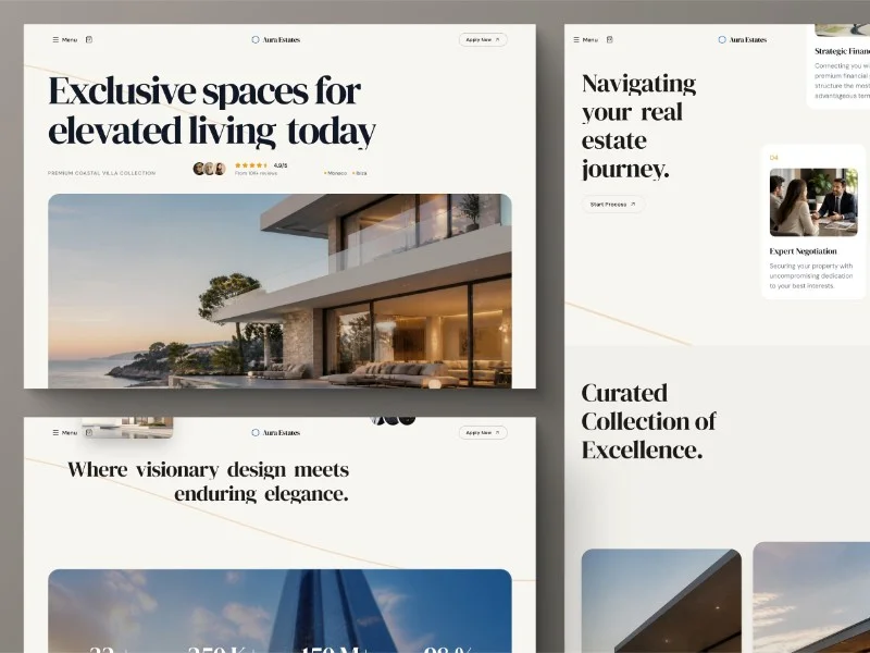 Prévia do template Haven Estates Real Estate, modelo de site para imobiliária