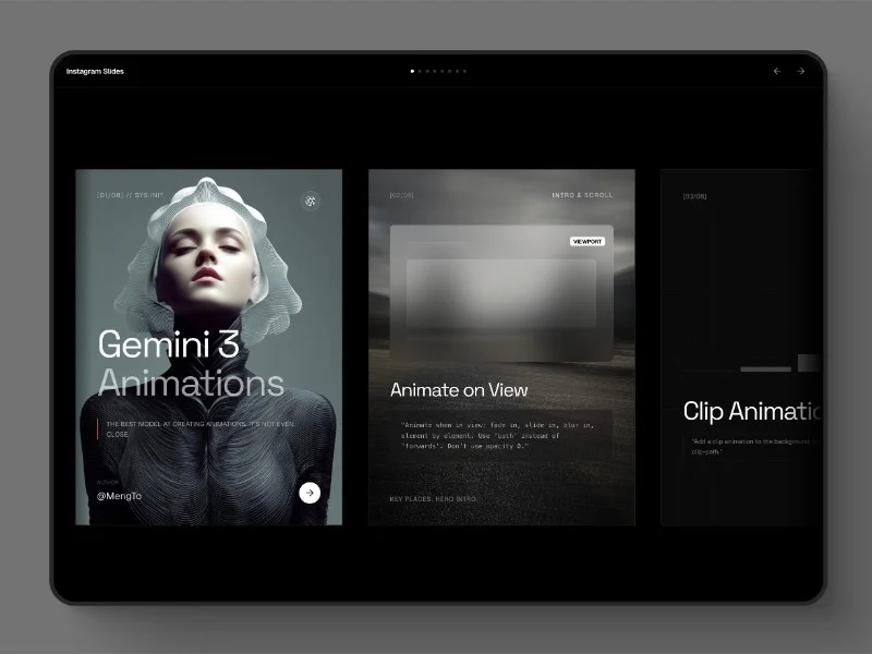 Prévia do template Gemini 3 Animations