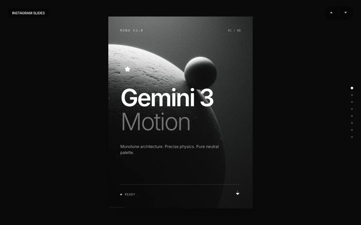 Prévia do template Gemini 3 Motion
