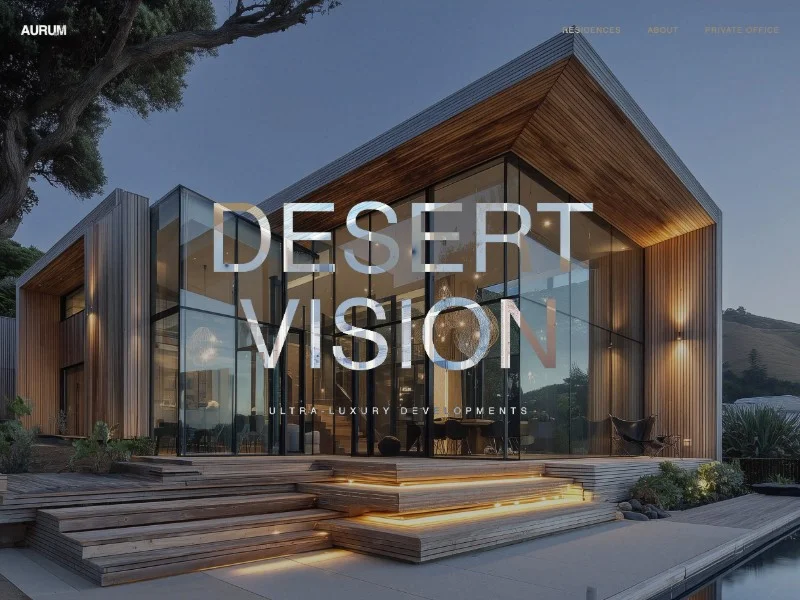 Prévia do template Luxury Real Estate, modelo de site para imobiliária