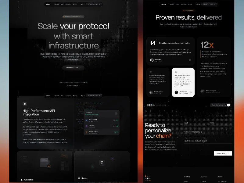 Prévia do template Nebula Web3 Infrastructure