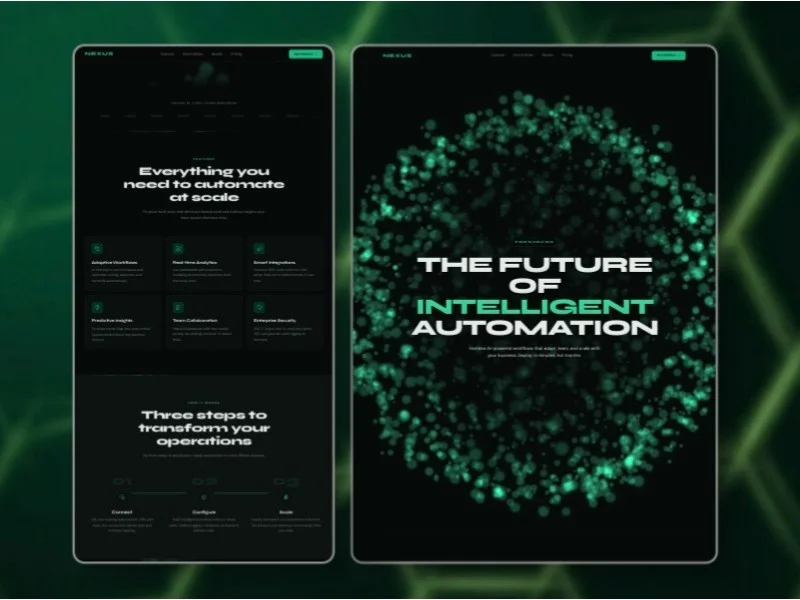 Prévia do template AI Automation SaaS Landing Page Template