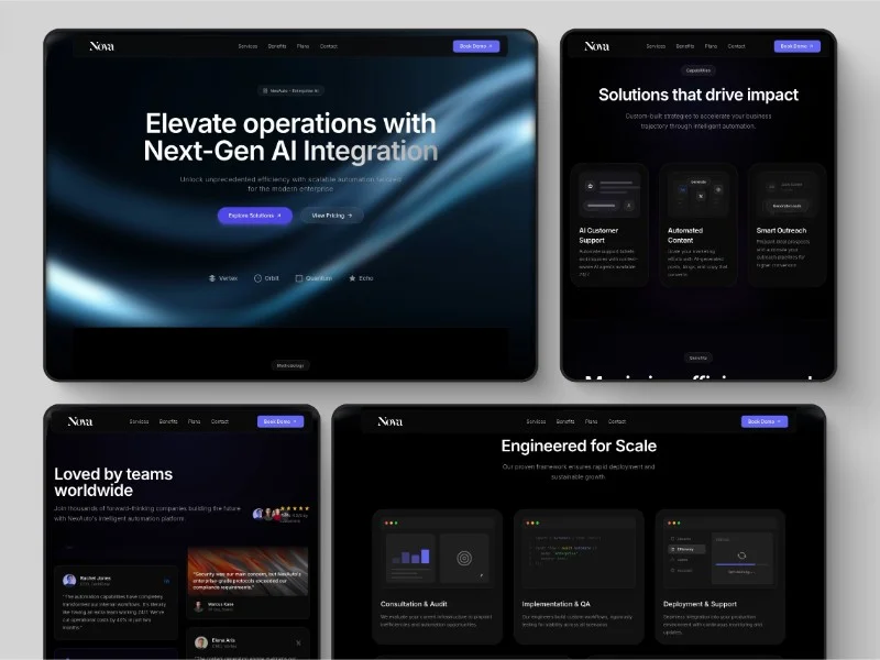 Prévia do template AI Automation SaaS Landing Page Template