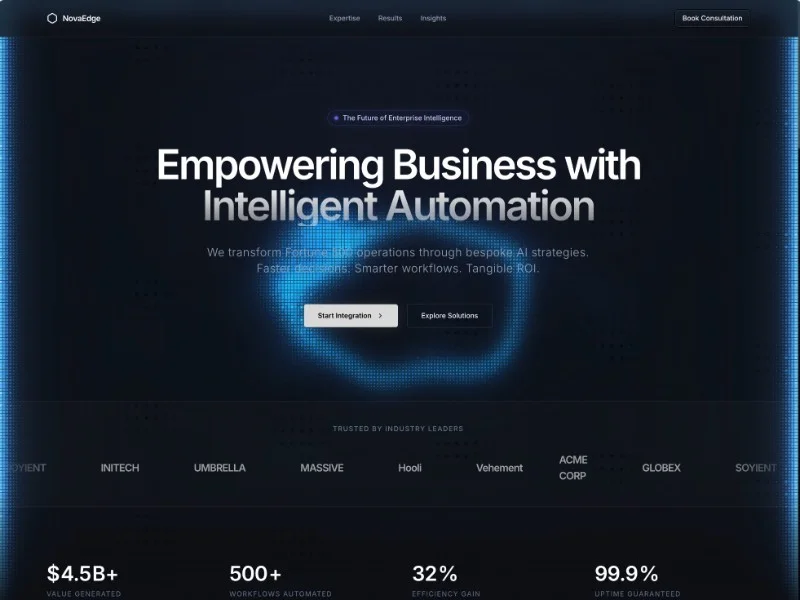 Prévia do template AI Automation Consultancy Landing Page Template