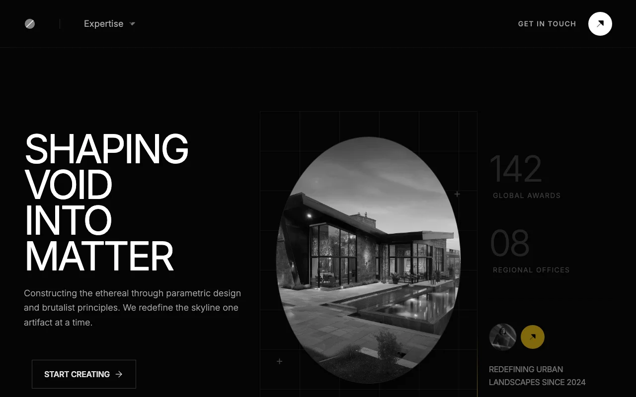Prévia do template Novus Arc Studio