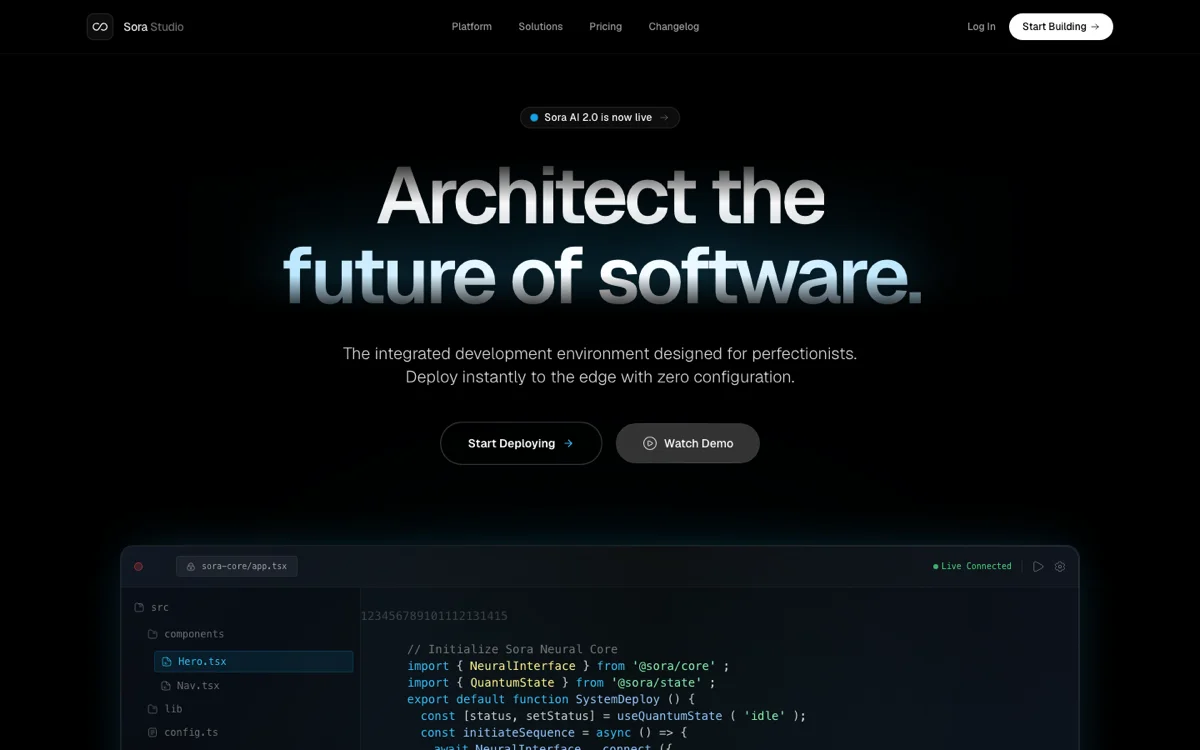 Prévia do template SaaS Developer Platform