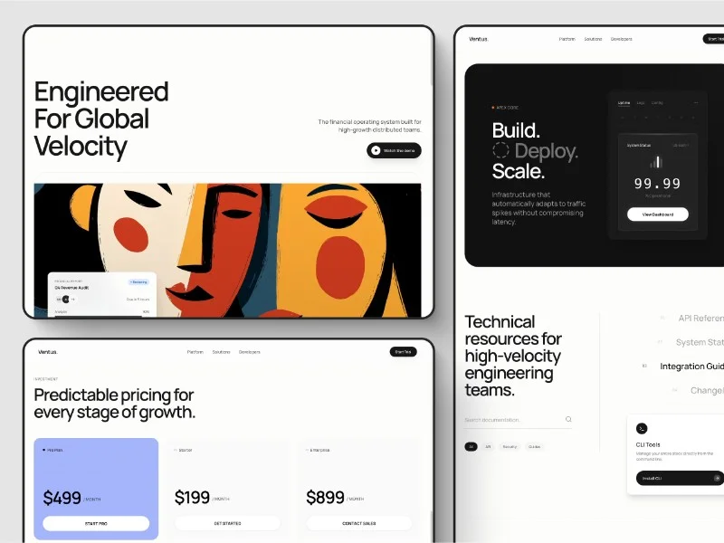 Prévia do template Agency Portfolio Landing Page Template