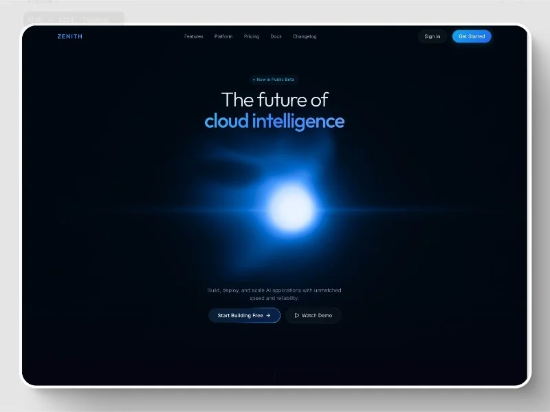 Prévia do template AI Cloud Platform Landing Page Template