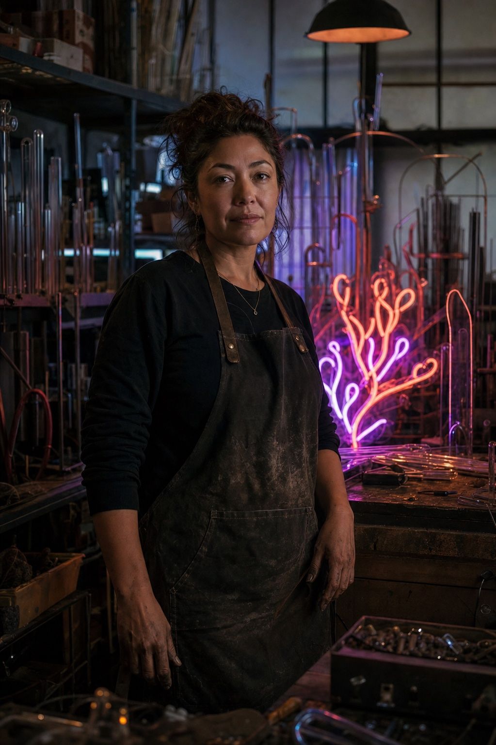 Neon restorer Alba Ren in her workshop