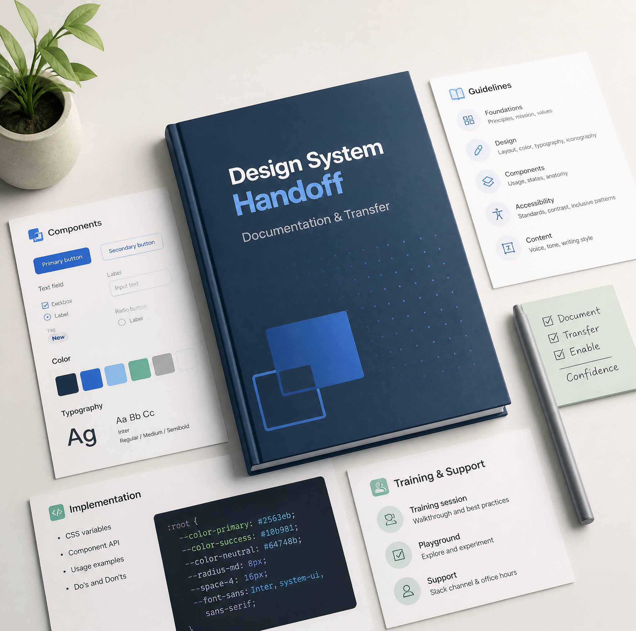 Design system handoff documentation