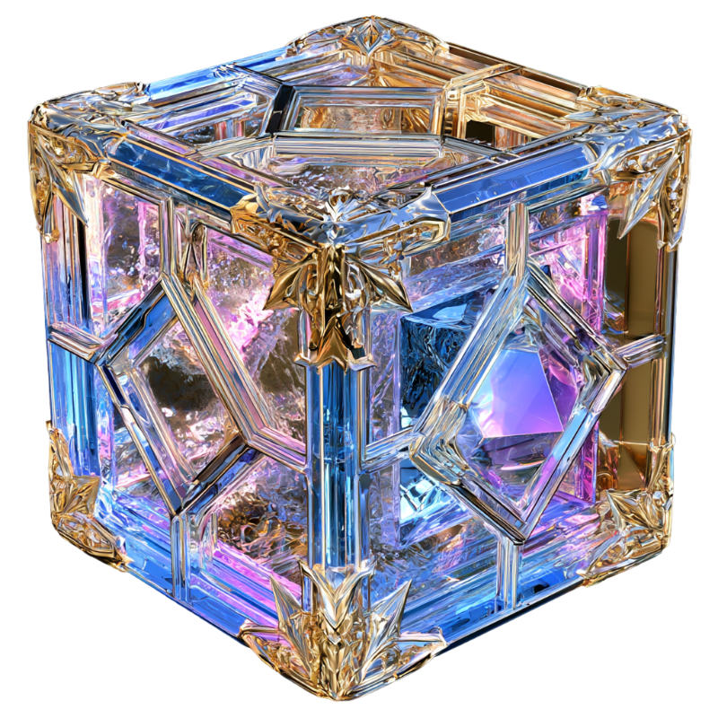 Ornate Crystalline Geometric Cube