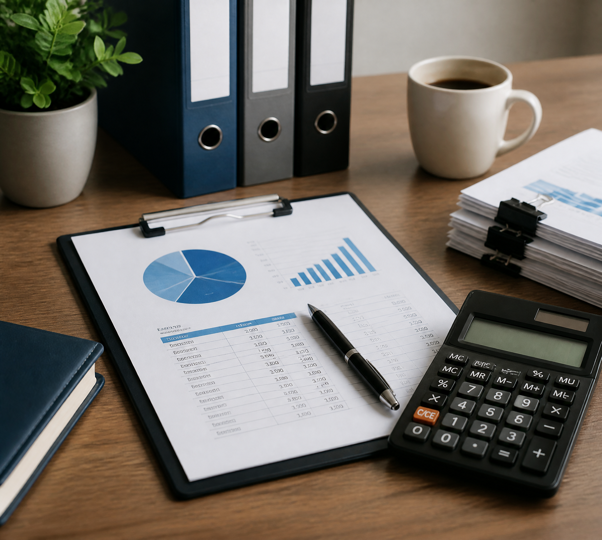Finance controls on desk
