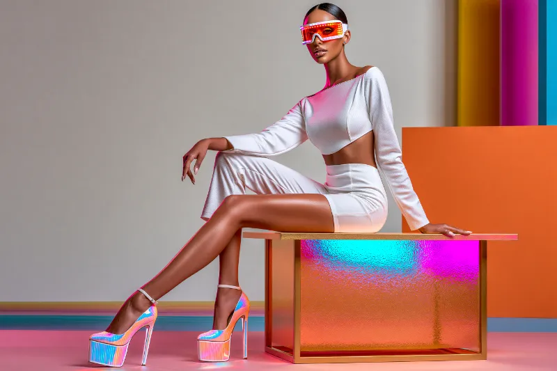 Futuristic high-fashion portrait