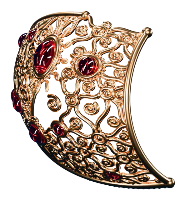 A single gold filigree wing case, shed