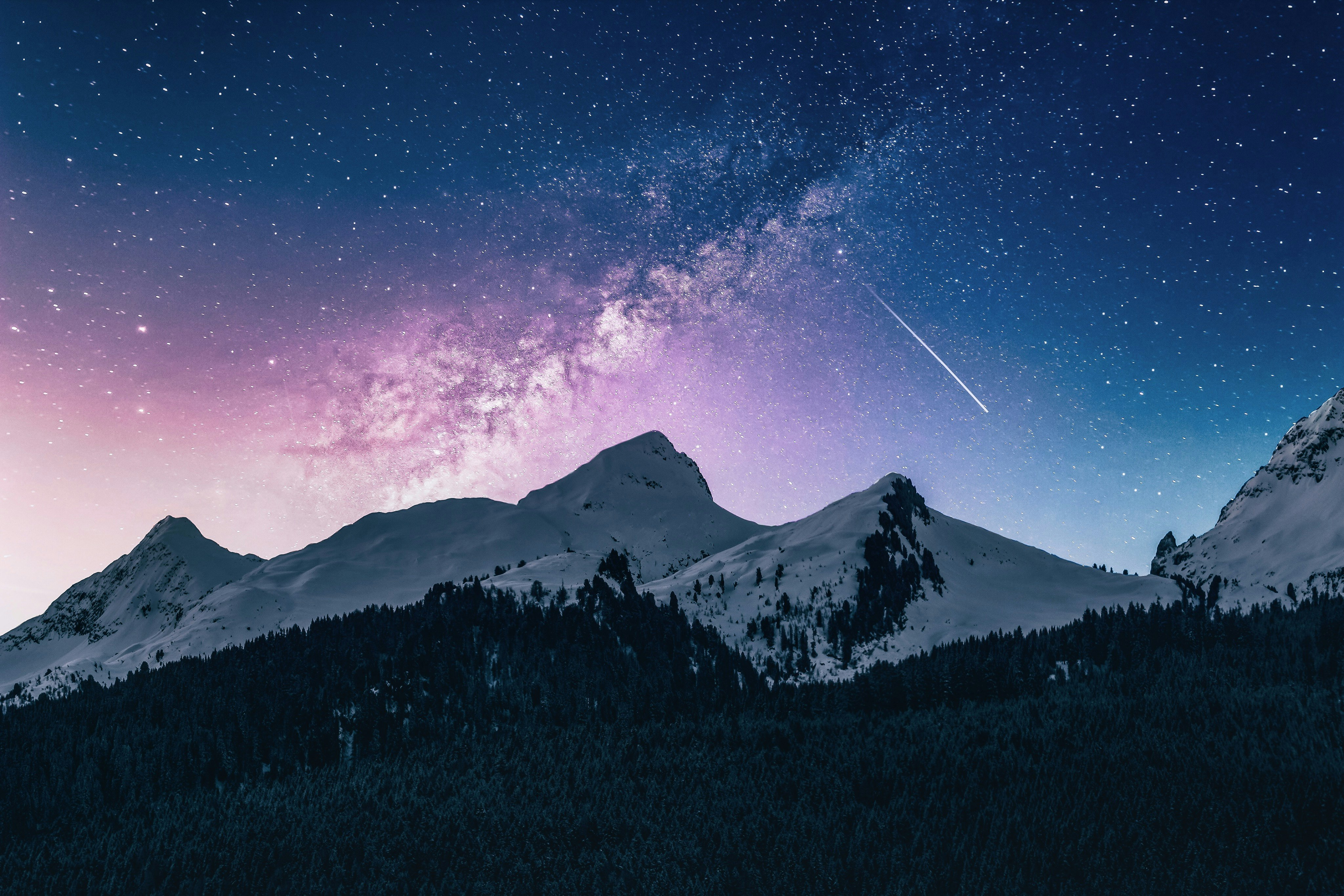 Night ridge under stars