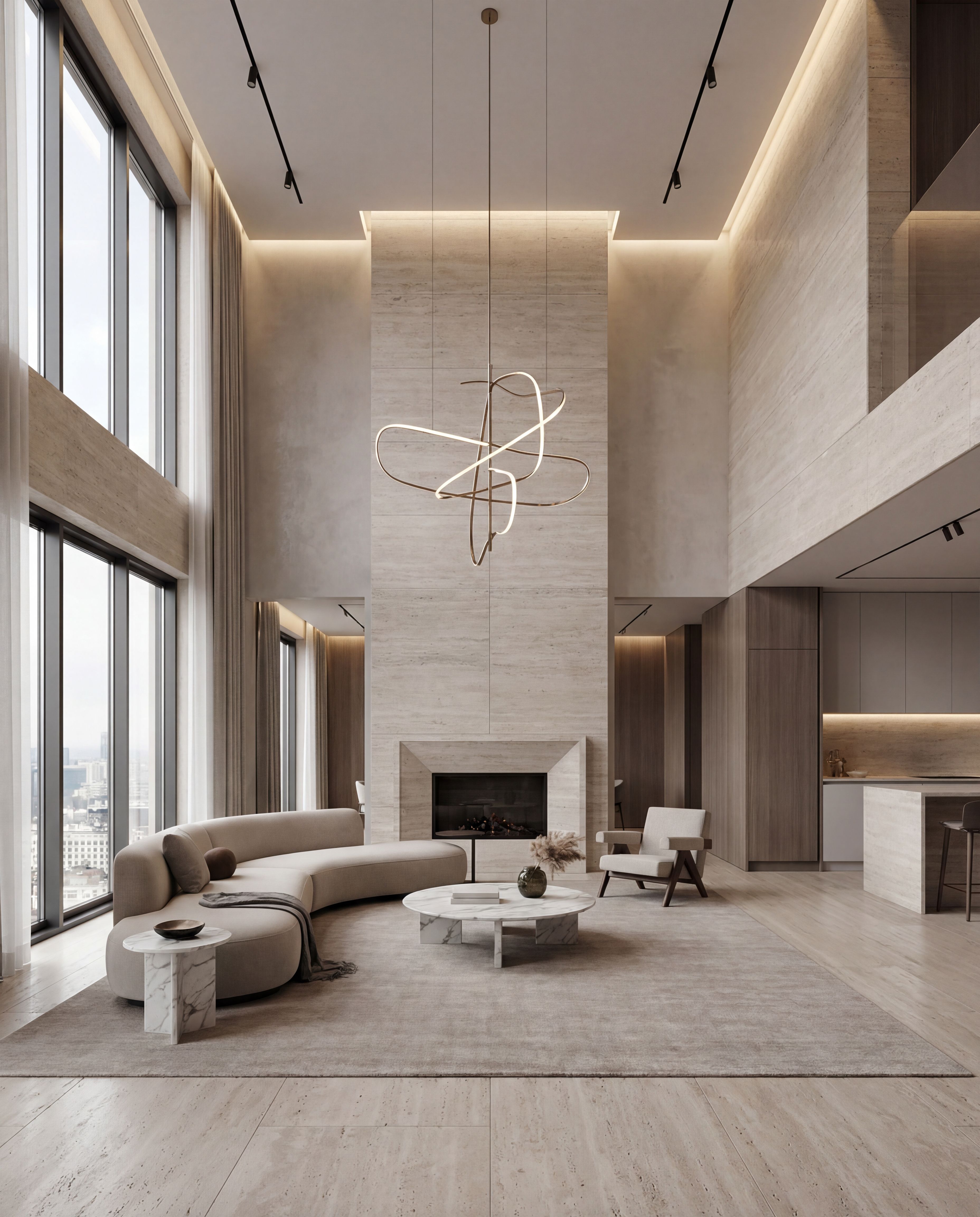 Person relaxing in modern interior