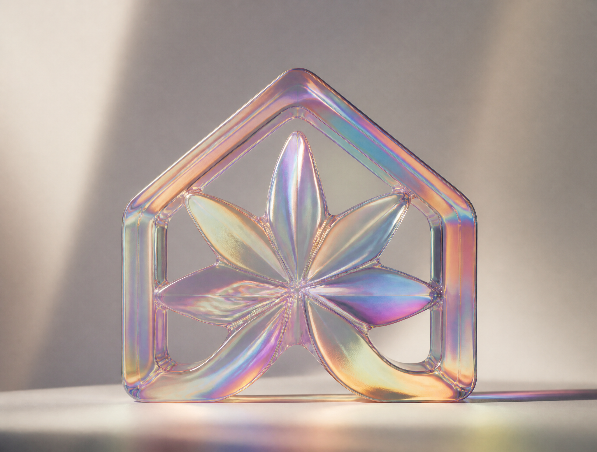 Iridescent sculptural object for Aster House project