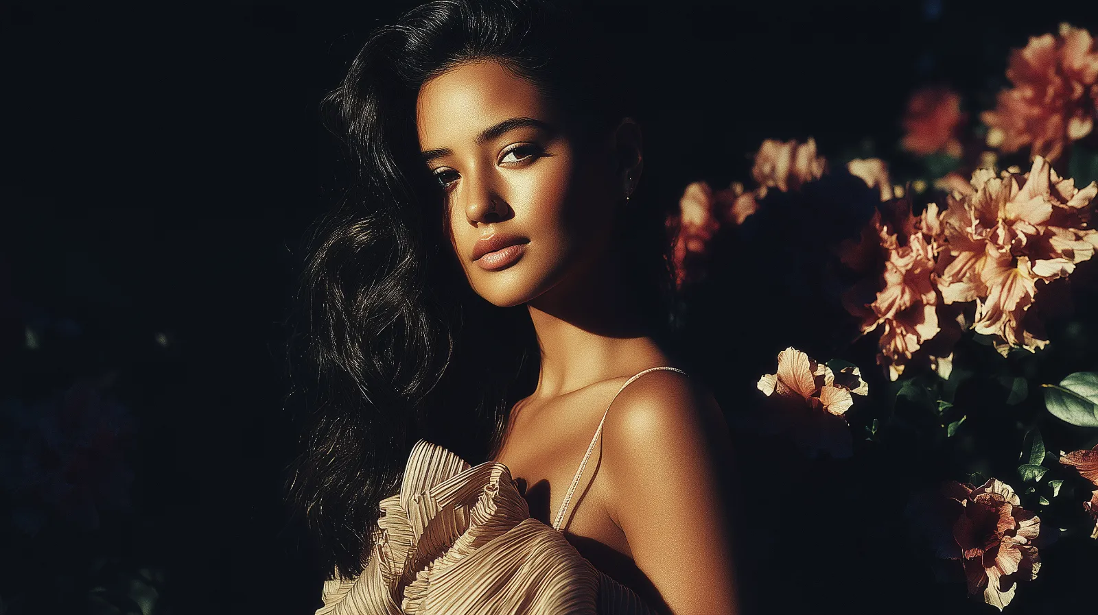 Portrait side profile with dramatic lighting