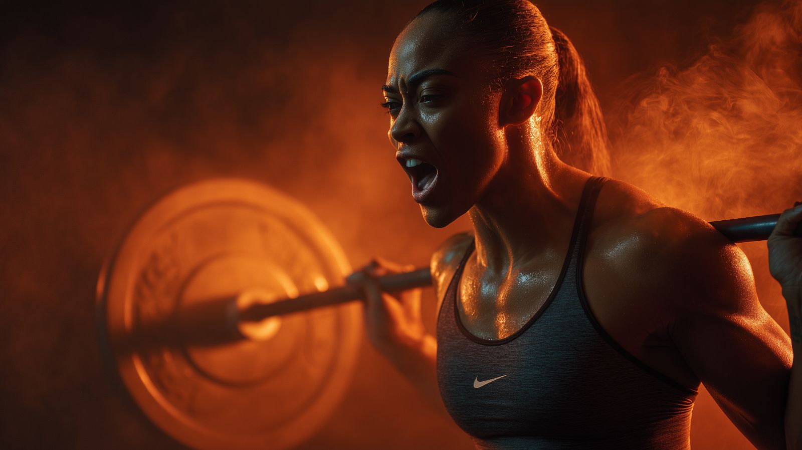 Focused athlete during recovery with serum dropper