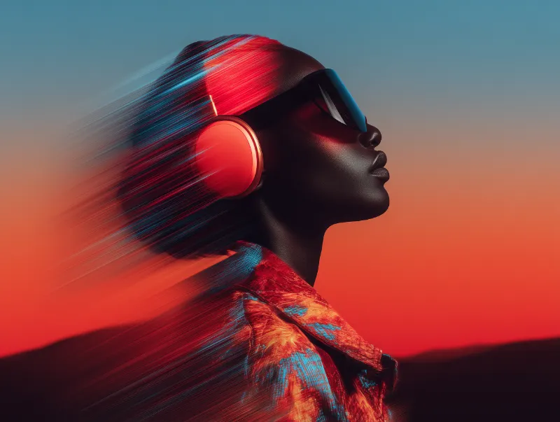 Producer working with headphones