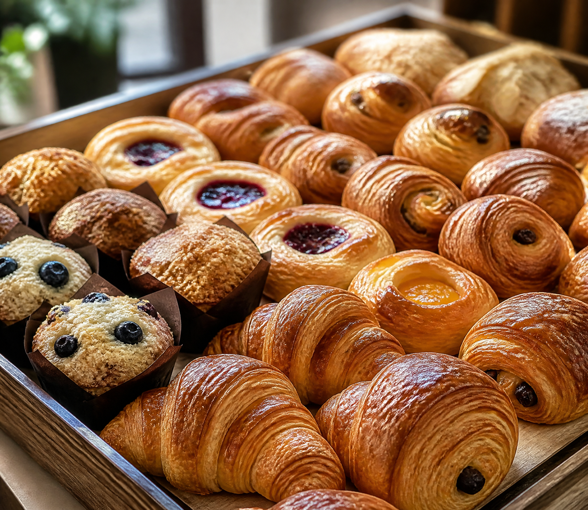 Fresh pastries on display