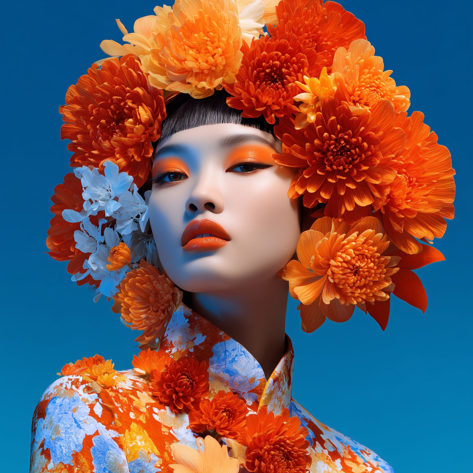 Close-cropped freckled beauty portrait