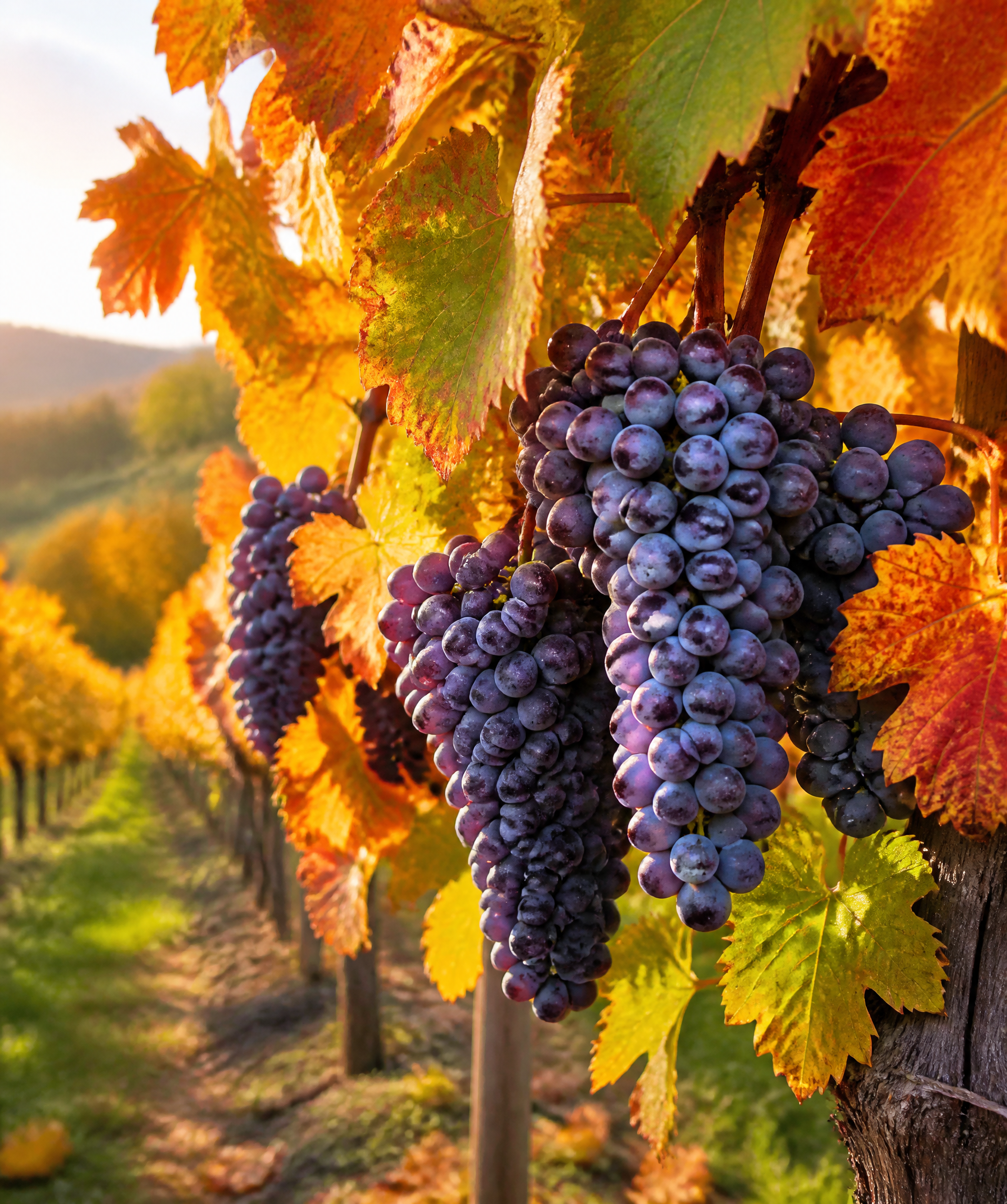Autumn grapevine with fruit ready for harvest