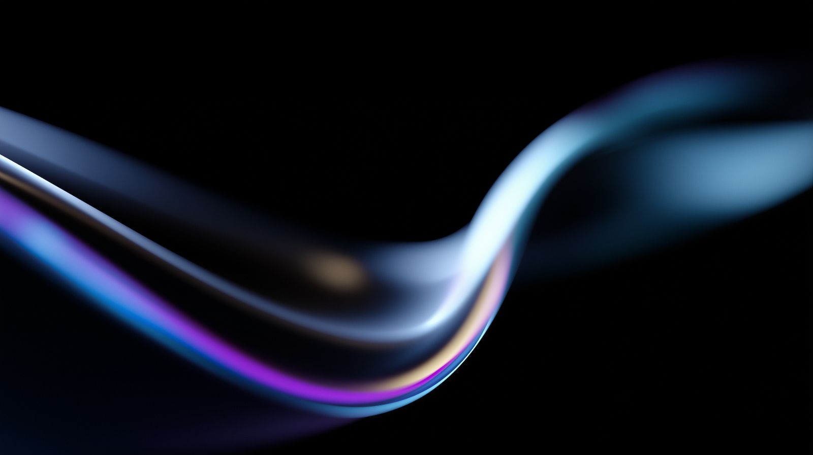 Abstract neon light wave on black