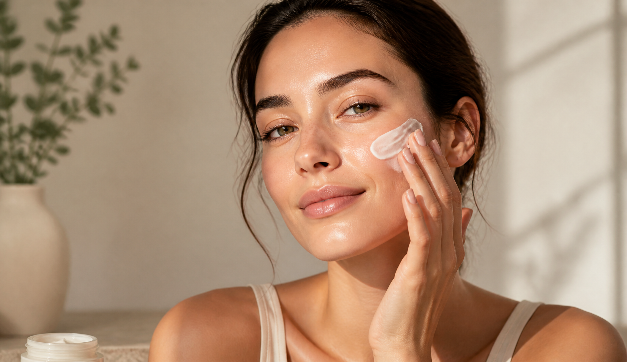 Model applying cream