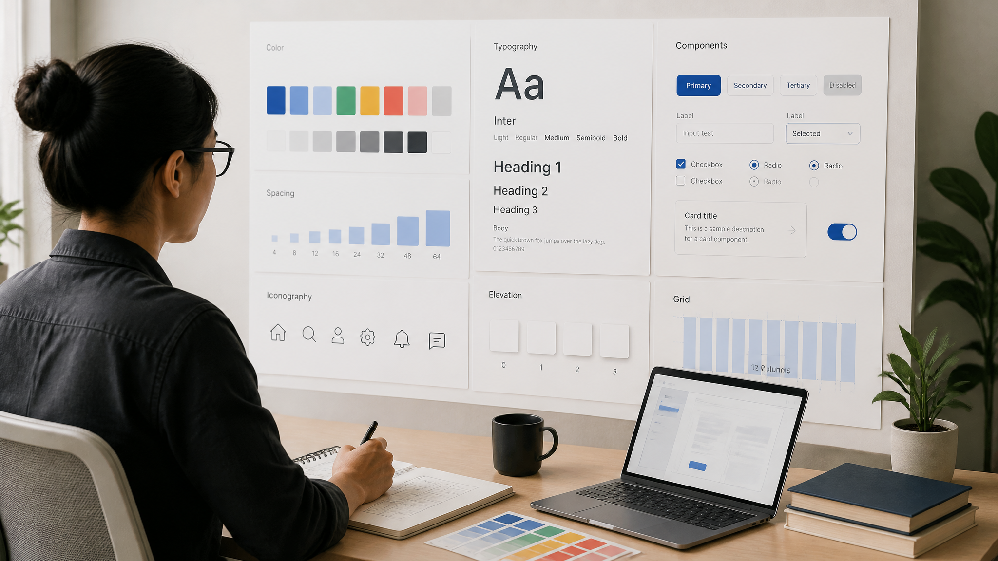 Designer working on a visual system